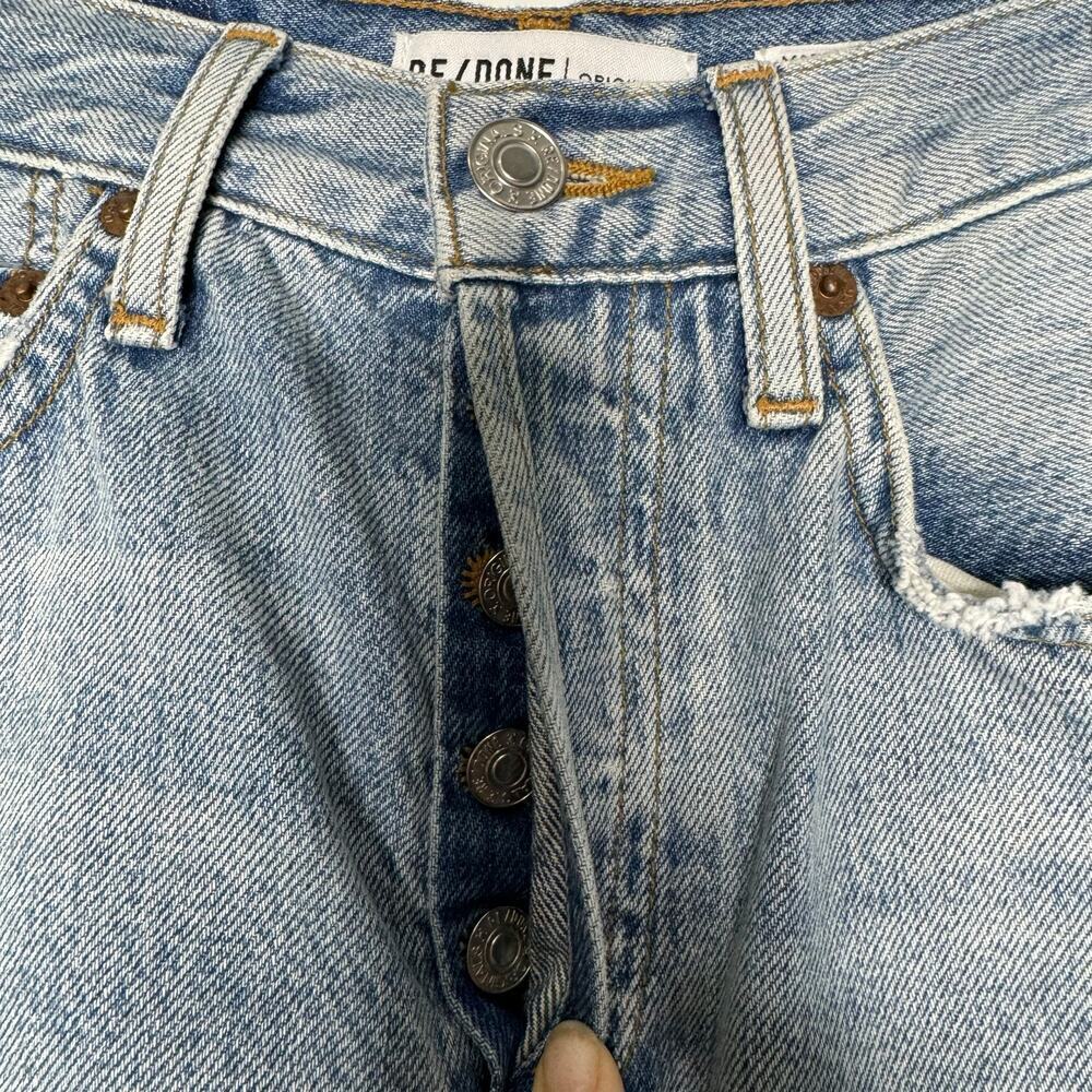 RE/DONE 80s Long Boy Short Distressed Denim Light Wash Boy Size 24 - Picture 6 of 8
